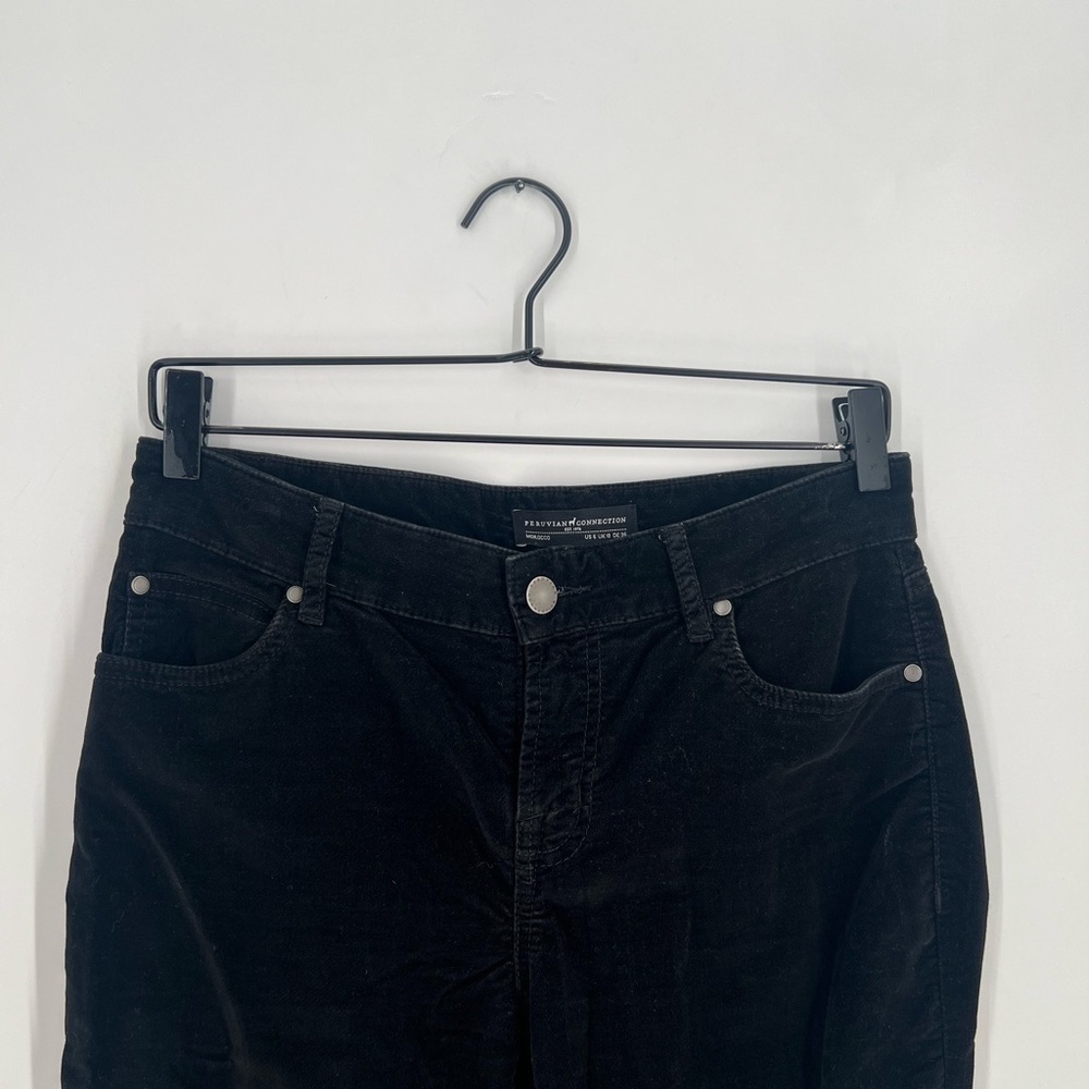 Peruvian Connection Zoe Velveteen Jeans In Black